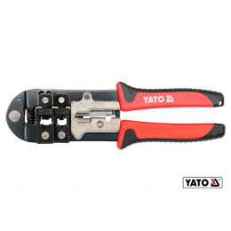Кліщі для сполучення наконечників RJ-45/RJ-11/RJ-12 та зачистки проводів YATO 215 мм