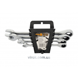 Набір ключів ріжково-накидних з тріщаткою VOREL М10-19 мм 4 шт