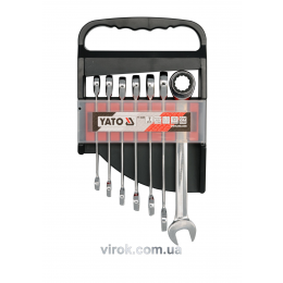 Набір ключів комбінованих з тріщаткою YATO М10-19 мм 7 шт