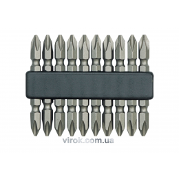 Насадка викруткова двостороння VOREL хрестова PH2 х 60 мм 10 шт