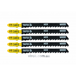Полотно для електролобзика (дерево) YATO HCS 6TPI 100 мм 5 шт
