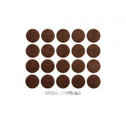 Протектор самоклеючий повстяний VOREL, 20мм, набір 20шт. (коричневі) [60/720]