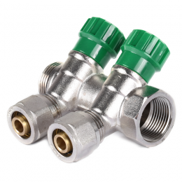 Коллектор вентильный с фитингом KOER KR.1123-2 3/4”x2 WAYS (KR2829)