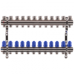 Коллекторный блок с термостатическими клапанами KOER KR.1100-12 1”x12 WAYS (KR2638)