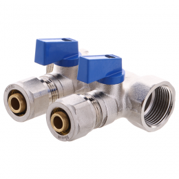 Коллектор с шаровыми кранами и фитингом KOER KR.1125-2 3/4”x2 WAYS (KR2835)