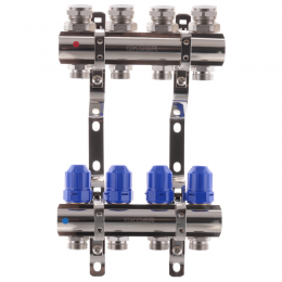 Коллекторный блок с термостатич. клапанами KOER KR.1100-04 1”x4 WAYS (KR2630)