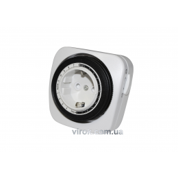 Таймер механічний міні, 24H з заземл-м