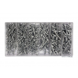 Заклепки алюмінієві YATO Ø=2.4, 3.2, 4, 4.8 мм х 6.4 мм 400 шт