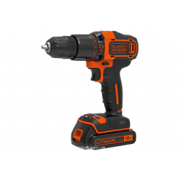 Шуруповерт-дриль ударний акумуляторний Black+Decker Li-Ion 18 В 1.5 Агод 30 Нм + 2 акумулятори і кейс