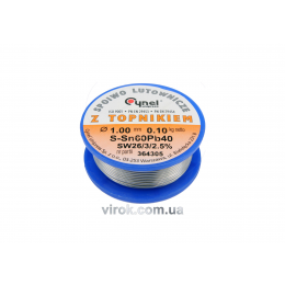 Припій Sn60-Pb40 дротяний на котушці VOREL 1 мм 100 г