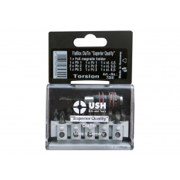 Набір насадок викруткових з титановим покриттям і алмазним напиленням USH з магнітним тримачем 13 шт