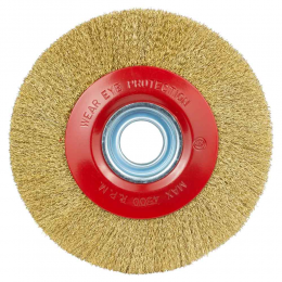 Щетка проволочная дискообразная Ø200мм Ø32мм (латунированная) SIGMA (9012371)