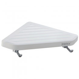 Полка угловая с 2 крючками пластиковая ZERIX A8022 (ZX2816)