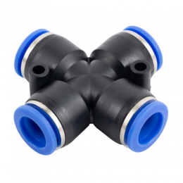 Соединение цанговое для полиуретановых шлангов PU/PR (Х-обр. шланг)  6мм AIRKRAFT SPZA06