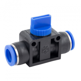 Соединение цанговое для полиуретановых шлангов PU/PR с регулировкой подачи воздуха (прямое шланг) 10мм AIRKRAFT SHVFF10