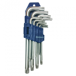 Набор ключей TORX с отверстием Г-образных 9ед.   СТАНДАРТ  TKS0901