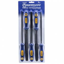 Набор напильников 5 ед. 200мм (плоский круглый полукруглый трехгранный квадратный)   СТАНДАРТ  SFF0501