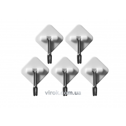 Гачки шарнірні настінні VOREL самоклеючі, набір 5 шт.