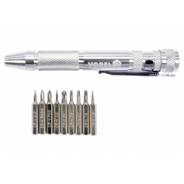 Викрутка-тримач реверсивна VOREL з насадками 9 шт