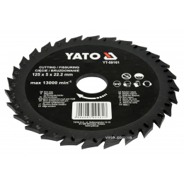 Диск-фреза відрізний по дереву, ПВХ, гіпсу YATO 125 х 22.2 х 5 мм