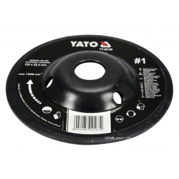 Диск-фреза шліфувальний YATO по дереву, ПВХ, гіпсу 125 х 22.2 мм шорсткість №1