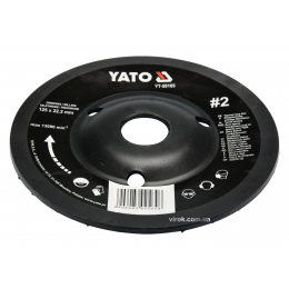 Диск-фреза шліфувальний YATO по дереву, фарбі, шпаклівці, алюмінію 125 х 22.2 мм шорсткість №2