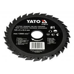 Диск-фреза шліфувально-відрізний по дереву, ПВХ, гіпсу YATO 125 х 22.2 х 5 мм шорсткість №1