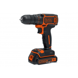 Шуруповерт-дриль акумуляторний Black+Decker Li-Ion 18 В 1.5 Агод 30 Нм + 2 акумулятора