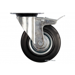 Колесо до візка з обертовою опорою і гальмом VOREL Ø125 x 34 x 155 мм 100 кг