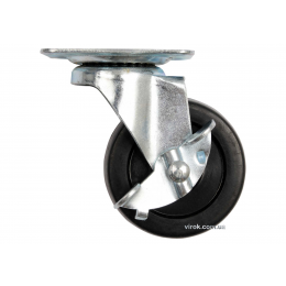 Колесо до візка поліпропіленове з обертовою опорою і гальмом VOREL Ø65 x 23 x 84 мм 30 кг