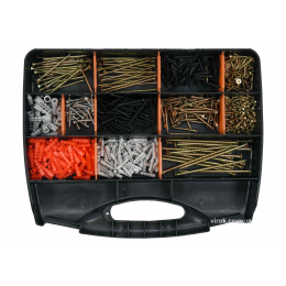 Шурупи до дерева і металу та дюбелі VOREL 770 шт