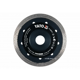 Диск відрізний алмазний по гресу, склу, кераміці для мокрої та сухої різки YATO 125 x 1.6 x 10 x 22.2 мм