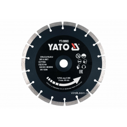 Диск відрізний алмазний по каменю і бетону для мокрої та сухої різки YATO 230 x 2.2 x 10 x 22.2 мм
