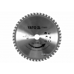 Диск пиляльний по металу YATO: Ø= 185x2.2x20 мм, 48 зубців, R.P.M до 6000 1/хв