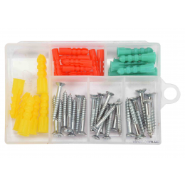 Шурупи оцинковані і дюбелі YATO 52 шт