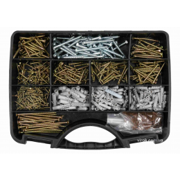 Шурупи оцинковані, дюбелі і ковпачки YATO 620 шт