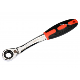 Ключ накидний вигнутий з тріщаткою YATO М11 CrV