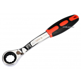 Ключ накидний вигнутий з тріщаткою YATO М21 CrV