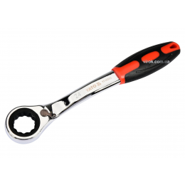 Ключ накидний вигнутий з тріщаткою YATO М24 CrV