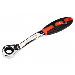 Ключ накидний вигнутий з тріщаткою YATO М9 CrV