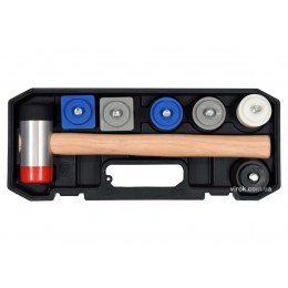 Молоток бляхарський YATO з круглими 42.5 мм і квадратними 43х43 мм насадками 320 мм 8 шт