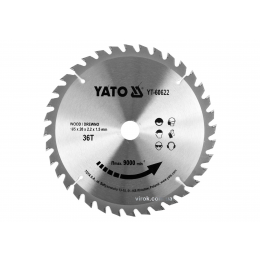 Диск пиляльний по дереву YATO 185 x 20 x 2.2 x 1.5 мм 36 зубців R.P.M до 9500 1/хв