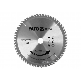 Диск пиляльний по дереву YATO 185 x 20 x 2.2 x 1.5 мм 60 зубців R.P.M до 9000 1/хв