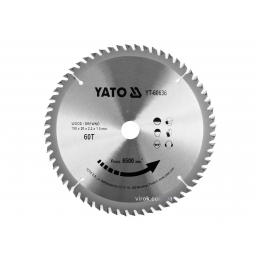 Диск пиляльний по дереву YATO 190 x 20 x 2.2 x 1.5 мм 60 зубців R.P.M до 8500 1/хв