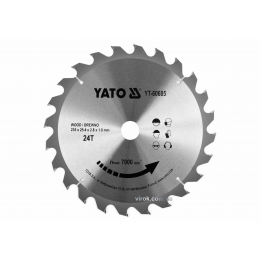 Диск пиляльний по дереву YATO 235 x 25.4 x 2.8 x 1.8 мм 24 зубці R.P.M до 7000 1/хв