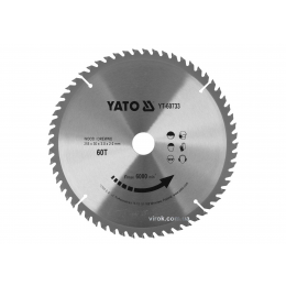 Диск пиляльний по дереву YATO 255 x 30 x 3 x 2 мм 60 зубців R.P.M до 6000 1/хв