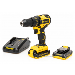 Шуруповерт-дриль акумуляторний STANLEY Li-ion 18 В 2 Агод 55 Нм 13 мм (метал) + 2 акумулятора і кейс