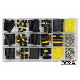 Набір герметичних роз'ємів для електричних контактів YATO 1-6 PIN 424 шт