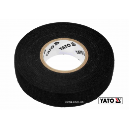 Стрічка ізоляційна на тканинній основі чорна YATO 15 м x 19 x 0.3 мм -40°С - +105°С
