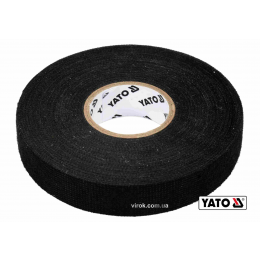 Стрічка ізоляційна на тканинній основі чорна YATO 25 м x 19 x 0.3 мм -40°С - +105°С